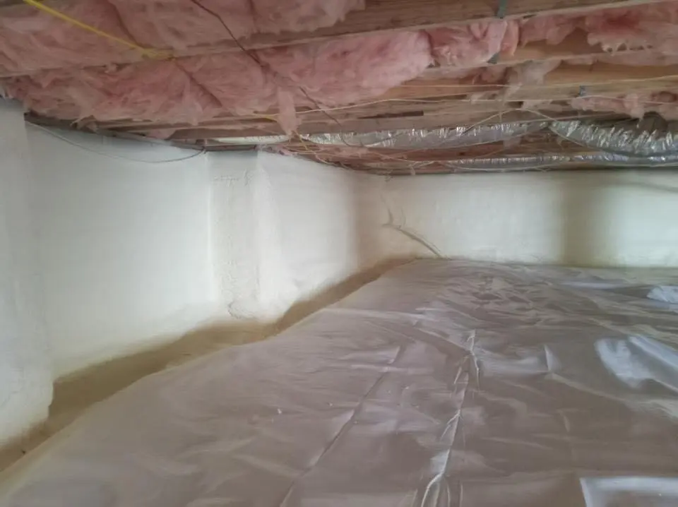 Crawl space encapsulation with closed-cell spray foam for Attic Insulation in Middleton